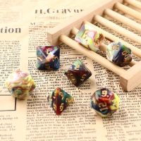 Polyhedral 7-Dice Two-Tone Swirl-ชุดลูกเต๋า DND สำหรับ RPG/MTG D4 D6 D8 D10 D % D12 D20เกมลูกเต๋า7เกมบอร์ดปาร์ตี้สำหรับครอบครัวชิ้น/เซ็ต