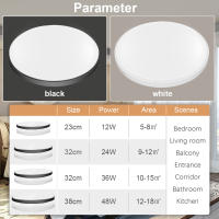 บางเฉียบไฟเพดาน LED 220โวลต์12วัตต์24วัตต์36วัตต์48วัตต์โคมไฟเพดานในร่มสีดำขาวสำหรับห้องนั่งเล่นห้องครัวห้องนอนแสง