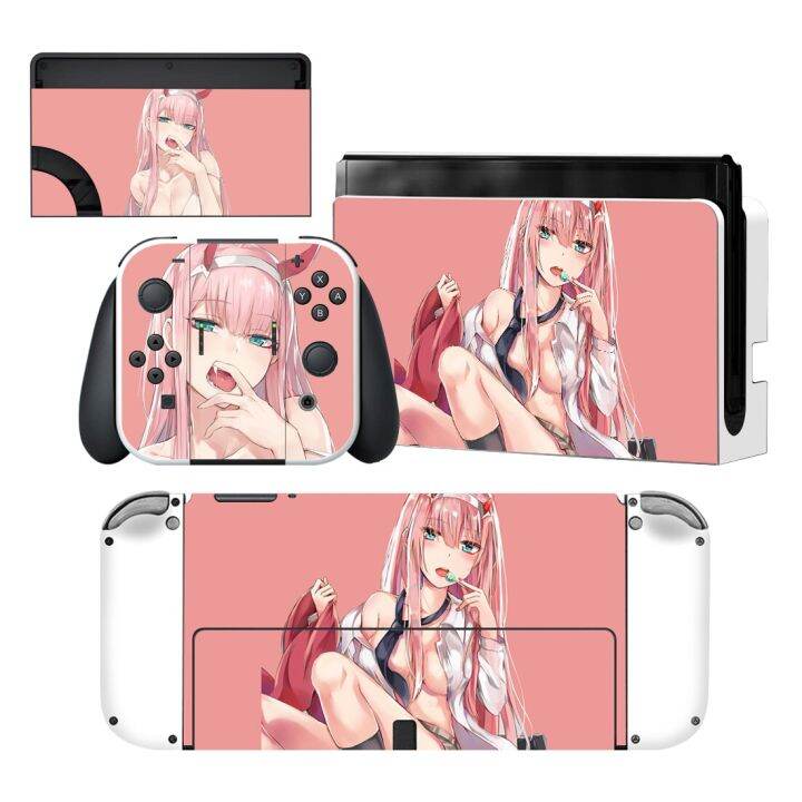 เคสโทรศัพท์มือถืออะนิเมะสาวน่ารัก Zero 2 Nintendoswitch,สติกเกอร์รูปลอกฝาครอบสำหรับ Nintendoschitch Nintendo Switch คอนโซลเคสขาตั้งตัวควบคุมและช่อง