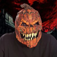 Halloween Horror Variation Pumpkin Head Decoration Pumpkin Head Demon Latex Mask Masquerade Carnival Halloween Mask