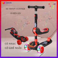 Xe Trượt, Xe tròi chân Scooter có nhạc có đèn led 3 Trong 1, Bánh Phát Sáng Cho Bé Từ 3 - 8 Tuổi Tải Trọng Lên Đến 100kg, Đồ Chơi hoạt động thể chất cho bé thumbnail