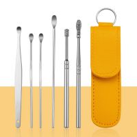 [HF14] ใหม่6PCS ทำความสะอาดหู Wax Removal Tool Earwax Remover Curette Ear Cleaning Spoon Set Earpick Sticks สุขภาพอุปกรณ์ห้องน้ำ