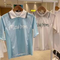 MALBON เสื้อยืดแขนสั้นของผู้หญิงกางเกงเล่นกอล์ฟเดียวแบบเกาหลีเสื้อกีฬาระบายอากาศแห้งเร็วอเนกประสงค์