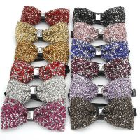 Mens Luxury Diamond Crystal Gem Bowties Fashion Wedding Party Accessories gravatas Neckwear Banquet Male Wedding Bow Ties Nails Screws Fasteners