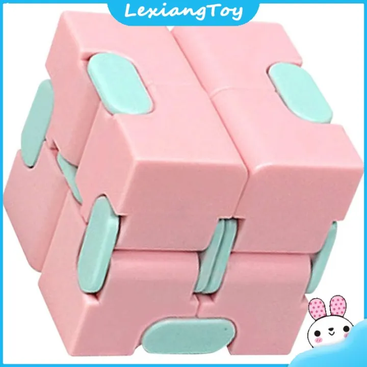 Magic Cube Toy ความเครียดบรรเทาความวิตกกังวลเกมฆ่าเวลาน่ารักสีชมพู Infinite Small Cube Lazada