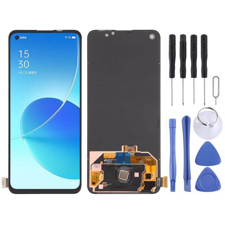 หน้าจอจอ-lcd-แบบดั้งเดิมและ-digitizer-ประกอบเต็มตัวเครื่องสำหรับ-oppo-ที่-reno6-cph2251-peqm00-5g