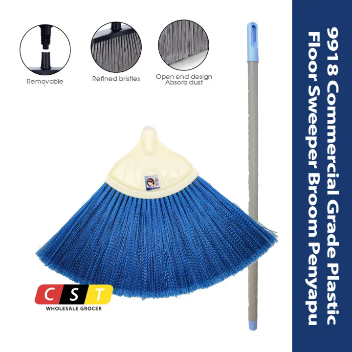 9918 Commercial Grade Plastic Floor Sweeper Broom Penyapu [With Handle