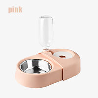 Dogs Cats Bowl Food Drinking Fountains with Automatic Water Outlet Anti-overturning Feeders Plastic Feeding Bowl Pet Accessories