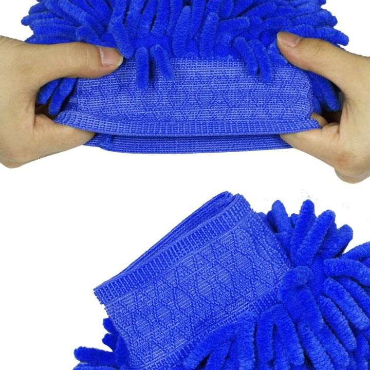 ถุงมือล้างรถ-ผ้าล้างรถ-ถุงมือผ้าไมโครไฟเบอร์-ถุงมือ-แบบผ้าตัวหนอนทั้งสองด้าน-carsun-double-slide-chenille-glove-ถุงมือตัวหนอน-2-ด้าน