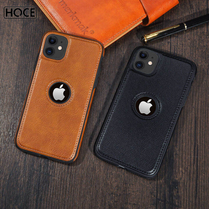 🔥 HOCE Luxury Business Lychee Pattern Leather Phone Cases For iPhone 15