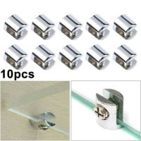 10 Pcs 6-8mm Glass Shelf Support Clamp Bracket Clip Chrome Shelves Bathroom Mirrors Tight Clip Holder Door Hardware Clamps