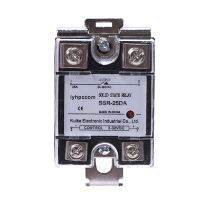 RUIKE DC to AC DIN Rail Mount Covered Solid State Relay SSR-25DA 25A 3-32V DC 24-480V AC