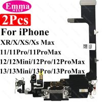 บอร์ดอุปกรณ์ชาร์จพอร์ตยูเอสบีสำหรับ Xs Max 11 Pro Max 13 12 Mini X XR ซ็อกเก็ตตัวเชื่อมต่อไมโครโฟนแบบเฟล็กซ์