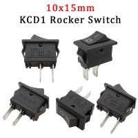 5/10/20Pcs Black Rocker Switch KCD1 2Pin 10x15mm SPST Mini Push Button Switch 3A 250V AC ON OF 2 Position Snap-in Boat Switches