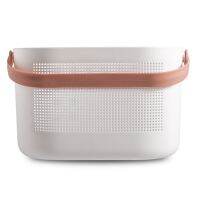 New Concise Dense Hole Bath Basket with Handle Fruit and Vegetable Drain Storage Basket Toiletries Storage Basket