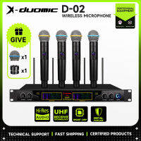 ไมโครโฟนไร้สาย X-Duomic D-02 Professional 4 ช่องทาง, UHF, ความถี่คงที่ 700hmz, ไมโครโฟนนำเข้าระยะทาง 150 เมตร