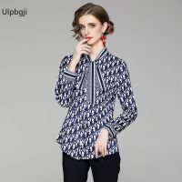 European and American Fashion All-Match Waist Slimming Positioning Printed Shirt