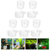 Zecetim 10pcs Acrylic Aquatic Aquatic Tank Cups ถ้วยพืชหม้อถ้วยพืชน้ำที่มีรู