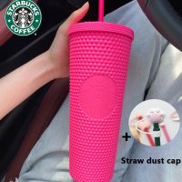 FLEWWER 【มีสินค้าในสต็อก?ตุ๊กตาบาร์บี้สไตล์ Starbuck สีชมพูสีดำ?Starbucks ถ้วยหลอดดูดน้ำใช้ใหม่ได้แก้วน้ำขวดน้ำชุดทุเรียนถ้วยเพชรแบบฝ้า