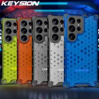 KEYSION Shockproof Case for Samsung S23 Ultra 5G S23 Plus S22 S21 FE S20 Transparent Honeycomb Phone Cover for Galaxy Note 20