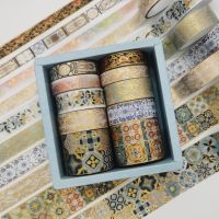 【CW】☬☬☸  10 Rolls/Set Chinese Floral Pattern Gold Foil Washi Tape Planner Adhesive Scrapbooking Sticker Label Masking tape