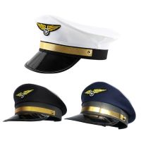 652F for Creative Pilot Hat Captain Cap Adjustable Octagonal Hat for Masquerade Party