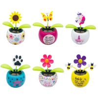 ♛ Solar Powered Automatic Swaying Flower Pot Car Dashboard Decor Home Desk Decor Solar Dancing Sunflower Toy For Home Car Decor