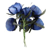 60Pcs Simulation Silk Cloth Bouquet Bride Holding Flowers Decorative Flowers (Royal Blue Purple Heart)Single Flower