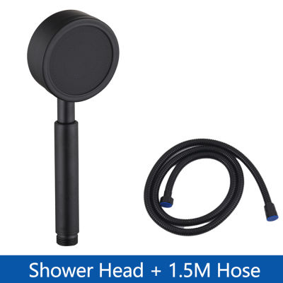 Bathroom Shower Set Matte Black Bath Faucet Mixer Tap Hot Cold Water With High-pressure Shower Head Set Wall Mounted Shower Set