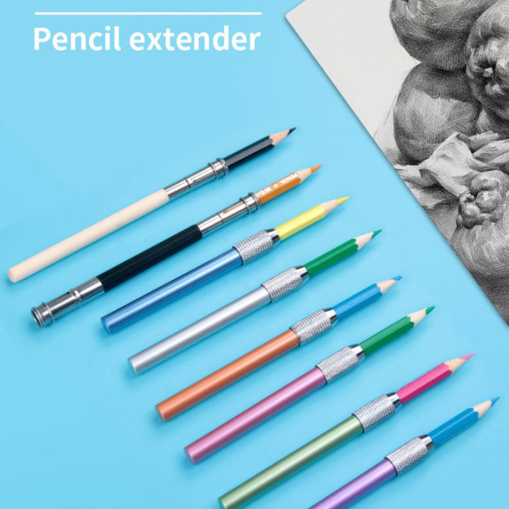 annabels-ปากกาโลหะสั้นขยายดินสอถ่านสเก๊ตช์ที่วางปากกาก้านต่อ