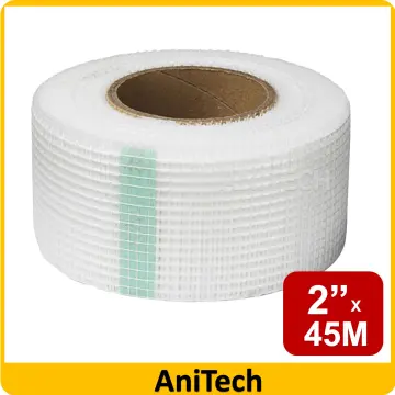 Self-adhesive 2 inch x 45 meters White Fiberglass Mesh Tape for