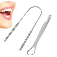 【CW】 2PCS/SET Tongue Scraper Metal Cleaner Reusable  amp; Eco-friendly Breath Oral Toothbrush