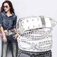 Ms belt with diamond belt female fashion decorative pin buckle han edition joker diamond inlaid jeans with new wide