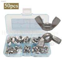 ㍿✒♧ 50pcs/Set Wing Nuts Assortment Kit Butterfly Nut 304Stainless Steel M3M4M5M6M8