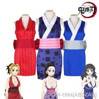 AEOZAD Anime Demon Slayer คอสเพลย์ Fantasias Tengen Uzui Suma Makio Hinatsuru Vestido de entretenimento Trajes ฮาโลวีน