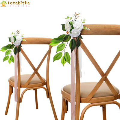 Letabitha เก้าอี้ประดิษฐ์สำหรับกลางแจ้ง,ดอกไม้ปลอมดอกกุหลาบจำลองสไตล์มินิมอลสำหรับของตกแต่งงานแต่งงาน