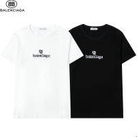 2021 Original Balenciagas สำหรับทั้งหญิงและชายเสื้อคุณภาพสูงฤดูร้อนสไตล์ใหม่สีทึบ100% Cotton Unisex แขนสั้น (สีดำและสีขาว)