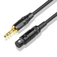 DREMAKE Jack 3.5mm 1/8 to 3-Pin Mini XLR Cable TRS 1/8 Inch Aux Stereo Male to Mini XLR Female Audio Adapter Cable for AKG K550