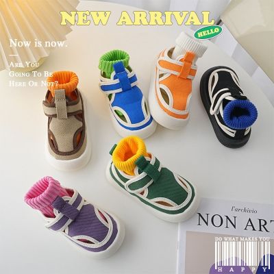 Children Hollow Canvas Shoes 2023 Spring New Baby Candy Color Shoes Boys and Girls Summer Breathable Small Cloth Sandals