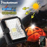 200W Solar LED Work Light LED Camping Lamp Outdoor Tent Light Lantern Flashlight With Built-in Battery USB Rechargeable Torch