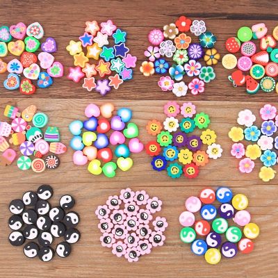 【CW】┇✱  30Pcs 22 Styles Colors Fruit Star Gossip Clay Spacer Beads Polymer Jewelry Making Accessories
