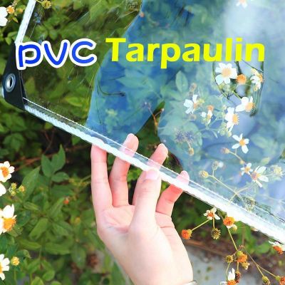 ☎◎ Thickened Outdoor Transparent PVC Tarpaulin Rainproof Cloth Garden Pergola Clear Tarp Plant Shed Protection Tarpaulin Rain Cover