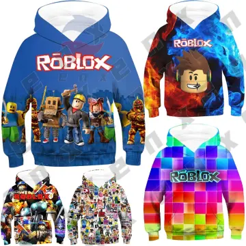 8COLOR ROBLOX GAME GAMER KIDS HOODIE JACKET 1-110 YEARS OLD SWEATER JACKET  FOR BOYS & GIRLS BABY BABIES HOOD SWEAT SHIRT SWEATSHIRT PULLOVER PULL OVER  TOP TOPS CARDIGAN RAIN COAT MALL PULL
