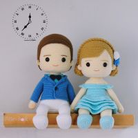 ตุ๊กตาคู่แต่งงานท่านั่ง พร้อมส่ง