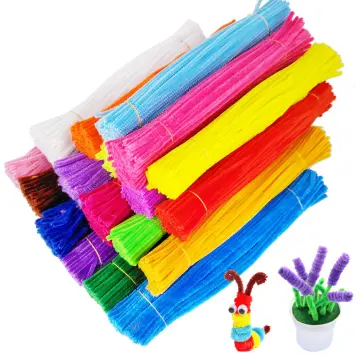 Chenille Pipe Cleaners Glitter Green: 30cm x 6mm - Fabric Direct Online