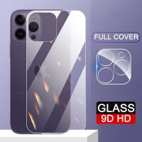 2 in 1 Rear Back 9H Tempered Glass + 3D Len Glass For iPhone 12 13 Mini 14 Pro Plus Transparent Screen Protector Protective Film