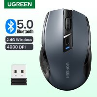 UGREEN Wireless Mouse Bluetooth 5.0 2.4G Dual Mode Mice Ergonomic 4000 DPI 6 Mute Button For MacBook iPad Tablet Laptop PC Mouse Basic Mice