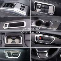 Stainless Sticker For Toyota Highlander Kluger Interior Gearbox Panel Door Bowl Water Cup Frame Trims 2021-2022 Car Accessories