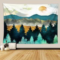 Landscap Abstract Sunset Mountain Tapestry Wall Hanging Forest Tye Dye Larg Room Decor Tapestry Blanket Home Bedroom Decoration Tapestries Hangings