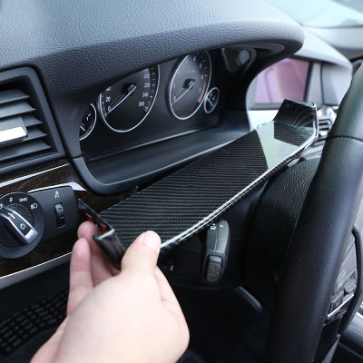 สำหรับ BMW 5 Series F10 2011-17 ABS เงินคาร์บอนไฟเบอร์แผงควบคุมรถแสดงกรอบครอบตัดสติกเกอร์อุปกรณ์เสริมในรถยนต์ (LHD RHD)
